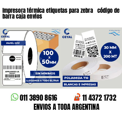 Impresora térmica etiquetas para zebra  código de barra caja envios